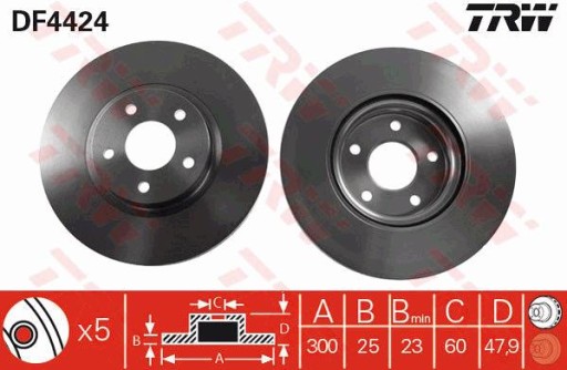 TRW DTEC TARCZE+KLOCKI PRZÓD FORD FOCUS MK2 C-MAX - 2