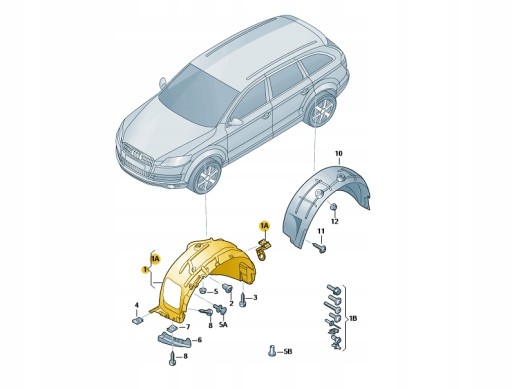 NADKOLE LEWE AUDI Q5 2013-17 + CZĘŚCI MOCUJĄCE - 1