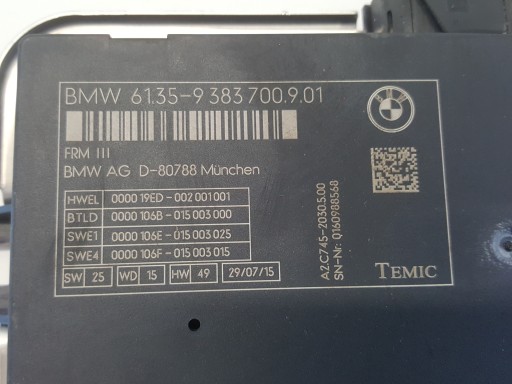 BMW X3 F25 X4 F26 Moduł świateł 9383700 15r. - 3