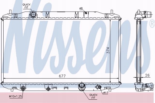 NISSENS CHŁODNICA SILNIKA HONDA CIVIC 05- 2.2D - 2