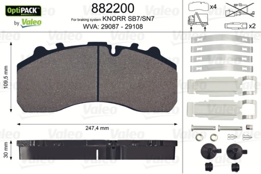 Klocki hamulcowe VALEO 882200 - 5