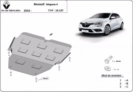 Сталевий захист двигуна Renault Megane IV 2016-2023 - 2