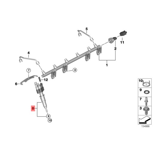 4X інжектор BMW OE 13537589048 13 53 7 589 048 - 3