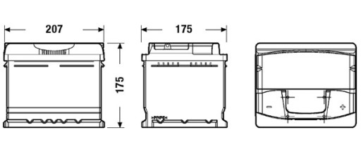 Акумулятор HART PREMIUM 12V 44ah 440A P+ - 3