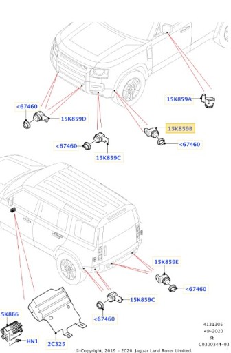 датчик PDC Land Rover New Defender l8b2-15k859-CA - 4