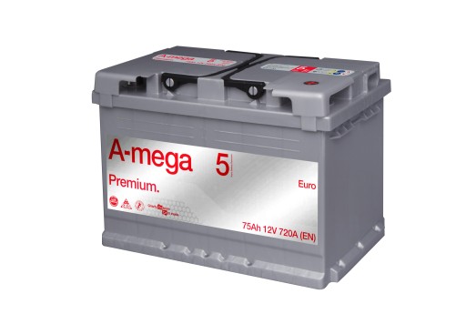 Akumulator AMEGA Premium 75Ah 720A Odlewane płyty - 3