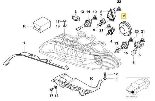 BMW E39 Lift гумова кришка розжарювання ксенон ближнього світла - 2