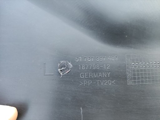 Брызговик брызговик ремень BMW G01 G02 7397489 - 2
