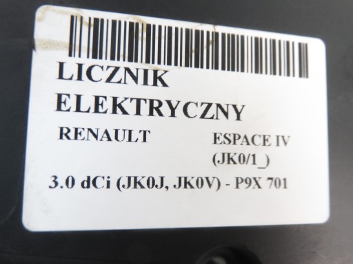 LICZNIK RENAULT ESPACE IV 3.0 dCi 8200392366 - 2