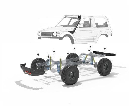 """Mitsubishi Pajero 2 3D Body Lift 2 """"Off Road""" - 3