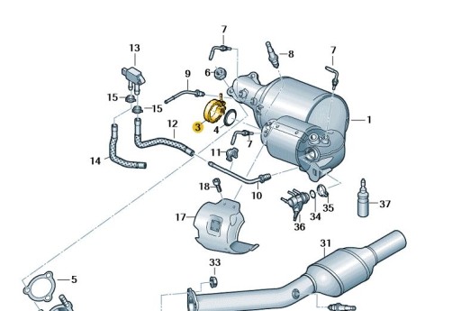 Новий оригінальний хомут DPF Audi 3.0 TDI V6 - 3