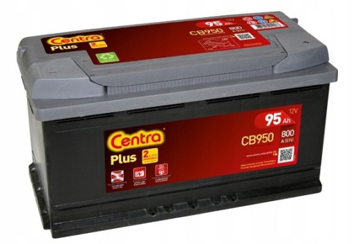 Akumulator Centra Plus CB950 95Ah 800A P+ - 1