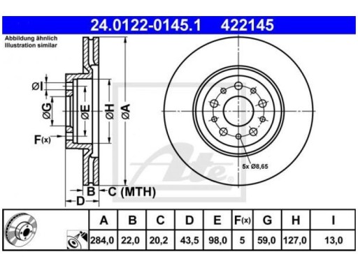 TARCZE PRZÓD OPEL COMBO 1.2-2.0 12- - 2