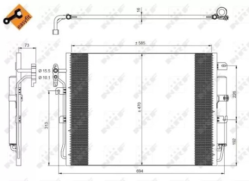 SKRAPLACZ KLIMATYZACJI LANDROVER DISCOVERY 2.7 TDV - 2