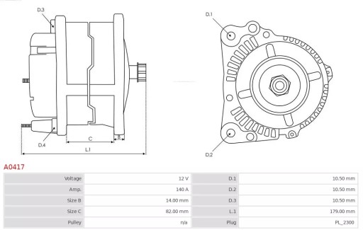 A0417 генератор FIAT DUCATO 3,0 JTD 06 - - 5