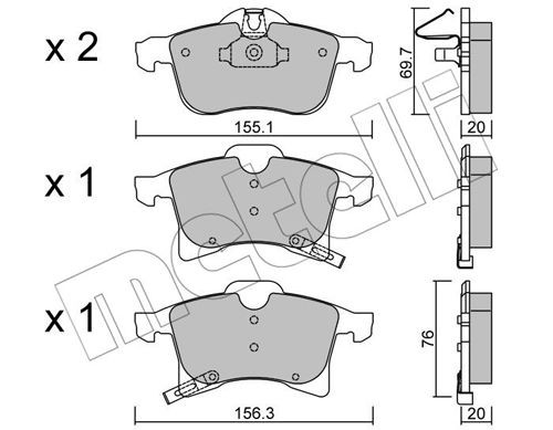 METELLI TARCZE PD KLOCKI PRZÓD OPEL ZAFIRA B 30 - 4