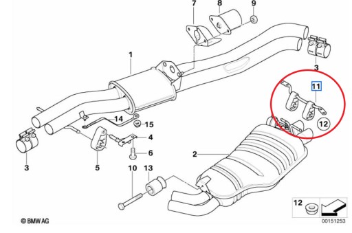 Nowy Oryginalny Wieszak Uchwyt Tłumika BMW X3 E83 - 4