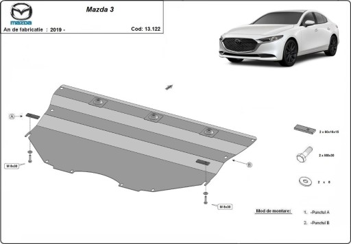 Metalowa osłona pod silnik Mazda 3 (2019-2023) - 6