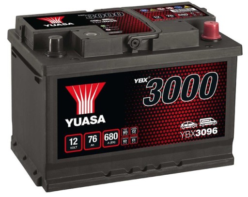 Акумулятор Yuasa YBX3096 76ah 680a P + Amper - 1