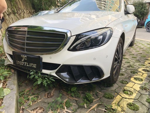 CARBON комплект планок бампера для Mercedes Benz W205 C180 C300 15-19 - 3