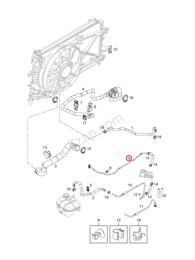 ПРОВІД ТЕРМОСТАТА ДРОСЕЛЬНОЇ ЗАСЛІНКИ OPEL ASTRA H OE GM - 3