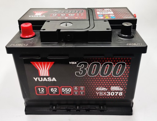 Akumulator Yuasa YBX 3078 12V 62Ah 550A L+ - 3