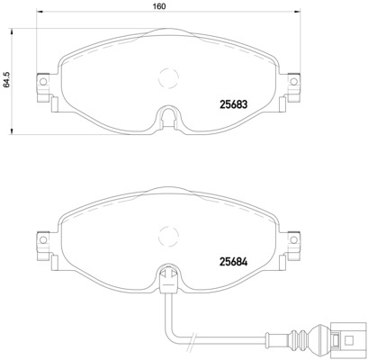 BREMBO Zestaw klocków hamulcowych, hamulce tarczow - 2