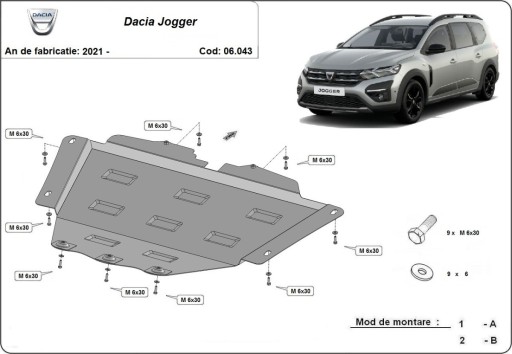 Металлическая защита двигателя Dacia Jogger 2021-2022 - 3