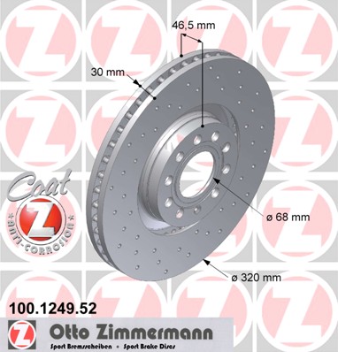 Гальмівні диски передня ZIMMERMANN AUDI A6 Avant 2.7 T - 2
