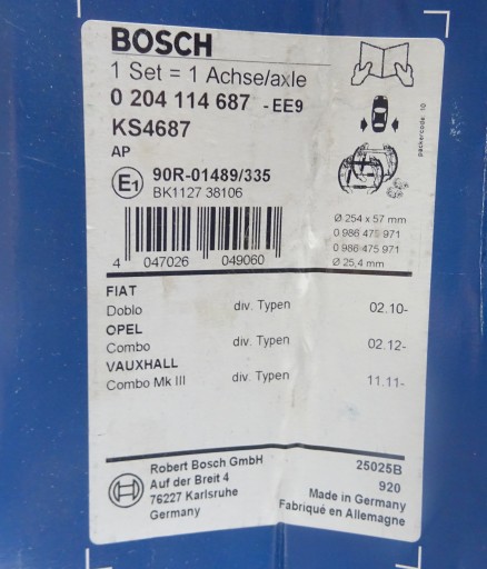 Zestaw eksploatacyjny bębna Bosch 204114687 - 9