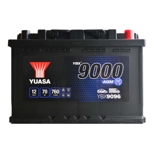 Akumulator Yuasa AGM 12V 70Ah 760A P+ YBX9096 - 4