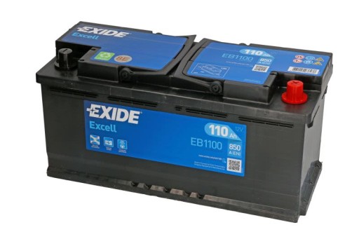 Акумулятор EXIDE 12V 110Ah / 850A EXCELL p+ - 1