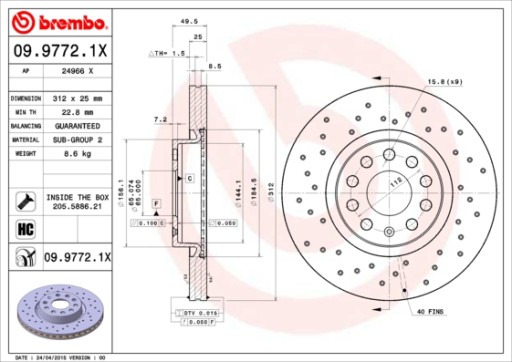 Tarcze i klocki przód BREMBO VW PASSAT B7 1.4 TSI - 3