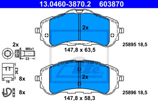 ATE TARCZE+KLOCKI PRZÓD PEUGEOT 308 II 283MM - 3