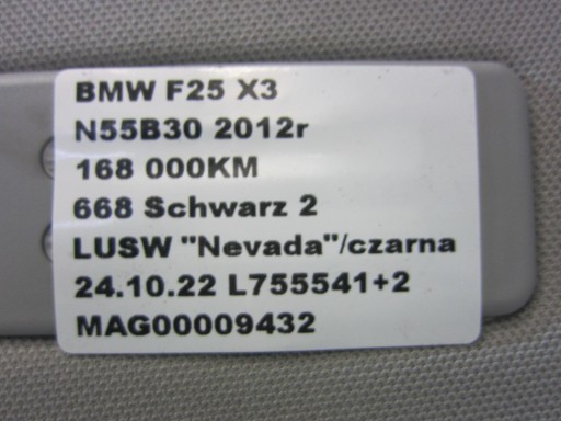 BMW X3 F25 PODSUFITKA PANORAMA HIMMELGRAU 7289377 - 15