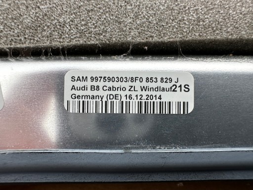 AUDI A5 кабріолет панель даху скла 8F0853829J - 3