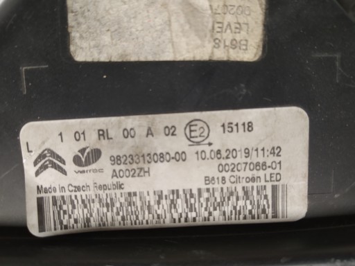 2016r + Citroen C3 III світлодіодні фари DRL ліва передня лампа оригінал - 6
