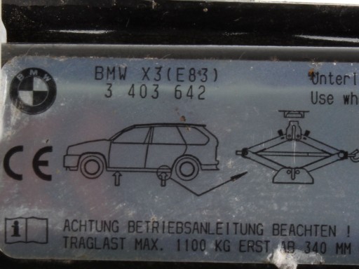 Домкрат домкрат BMW X3 E83 3403642 - 5