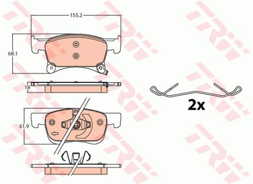 Tarcze i klocki przód TRW OPEL CORSA E 1.0 (08, 6 - 4