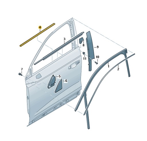 USZCZELKA ZGARNIAJĄCA SZYBY PRZÓD PRAWA AUDI Q3 - 1