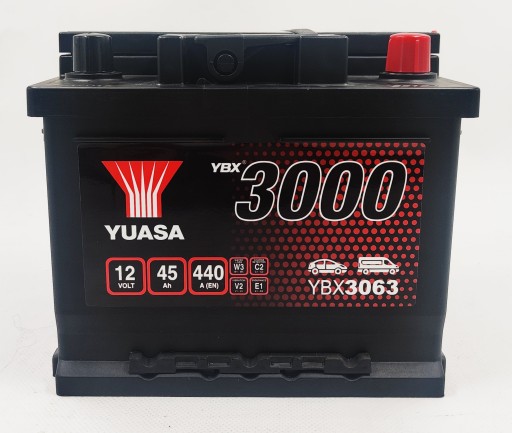 Akumulator Yuasa YBX 3063 12V 45Ah 440A P+ - 4