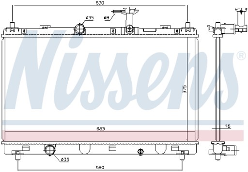 NISSENS 606146 рідинний радіатор - 6