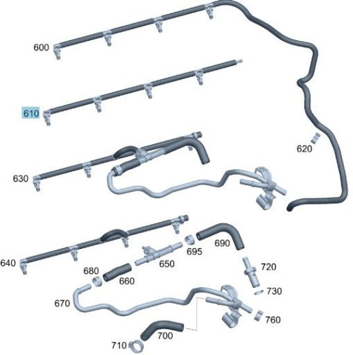 Паливопровід перелив Mercedes A6510702432 OM651 - 5