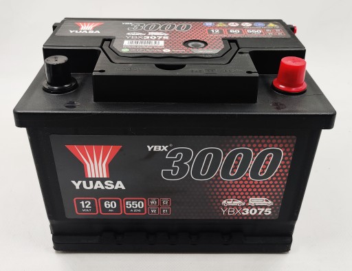 Akumulator Yuasa YBX 3075 12V 60Ah 550A P+ - 3