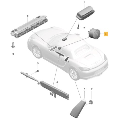 Airbag kierowcy Porsche Boxster 718 - 1