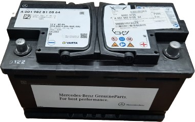 Акумулятор MERCEDES AGM 80AH 12V VRLA A0019828108 - 1