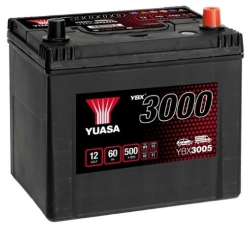 Akumulator Yuasa YBX3005 12V 60Ah 500A Honda Mazda - 1