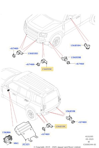 Датчик PDC Land Rover новий захисник LR129289 - 4