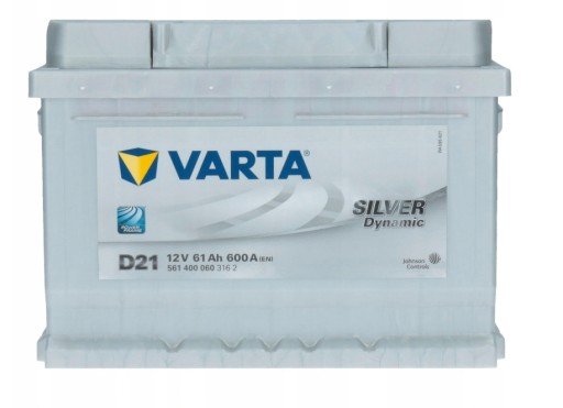 Акумуляторна батарея Varta Silver Dynamic D21 12V 61Ah 600A - 6