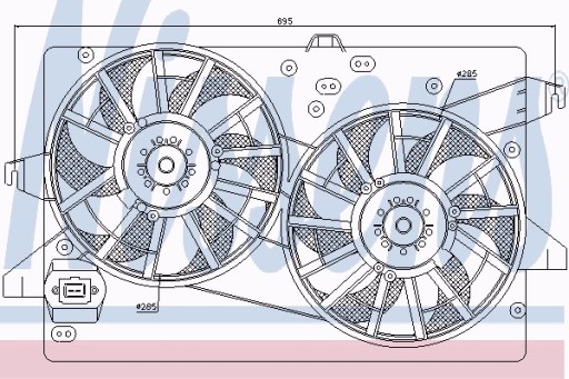 Вентилятор радіатора FORD COUGAR 98 - 2.5 EFI V6 24 - 2